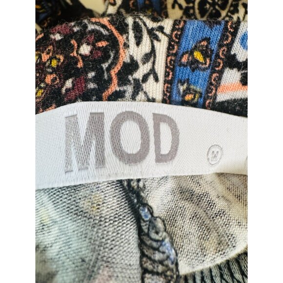 MOD M Womens Fitted Bell Bottom Pants - Boho Floral Print - Picture 2 of 10